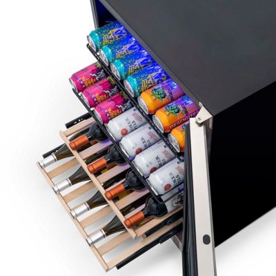 Image showing  24" Built-in Dual Zone 20 Bottle and 70 Can Wine and Beverage Fridge in Stainless Steel with SplitShelf