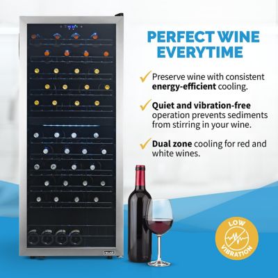Image showing 1 th NewAir 9.71 cu. ft. 98-Bottle Freestanding Dual Zone Compressor Wine Fridge