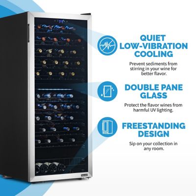Image showing 10 th NewAir 9.71 cu. ft. 98-Bottle Freestanding Dual Zone Compressor Wine Fridge