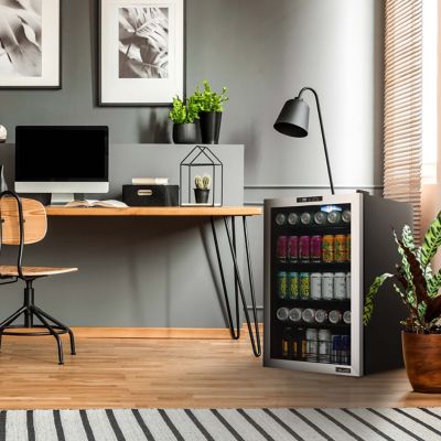 Image showing  160-Can Freestanding Beverage Fridge in Stainless Steel with SplitShelf and Precision Digital Thermostat