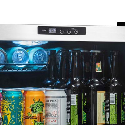 Image showing 8 th NewAir 160-Can Freestanding Beverage Fridge in Stainless Steel with SplitShelf and Precision Digital Thermostat