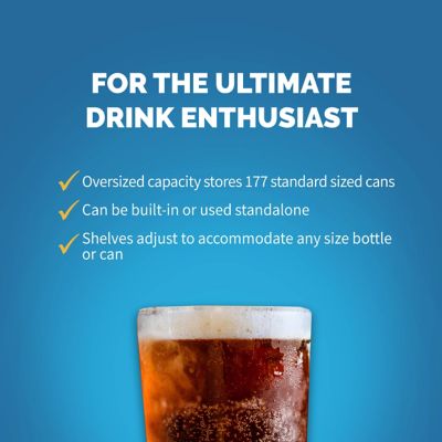 Image showing  24 in. Built-in 177 Can Beverage Fridge in Stainless Steel with Triple-Pane Glass, Adjustable Shelves