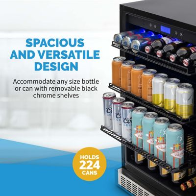 Image showing  24" Built-in Premium 224 Can Beverage Fridge with Color Changing LED Lights