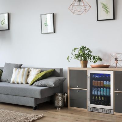 Image showing  24" Built-in Premium 224 Can Beverage Fridge with Color Changing LED Lights