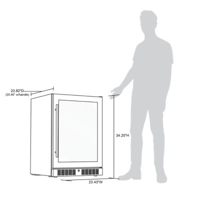 Image showing 7 th NewAir 24" Built-in Premium 224 Can Beverage Fridge with Color Changing LED Lights