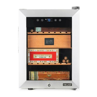 Image showing  250 ct. Electric Cigar Humidor and Thermoelectric Cooling Wineador with Digital Temperature Controls, Stainless Steel