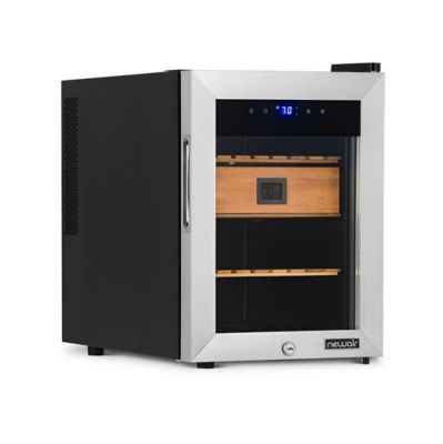 Image showing  250 ct. Electric Cigar Humidor and Thermoelectric Cooling Wineador with Digital Temperature Controls, Stainless Steel