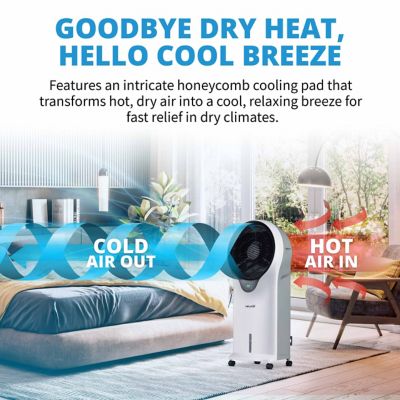Image showing 6 th NewAir Evaporative Air Cooler and Portable Cooling Fan, 250 sq. ft., 3 Speeds, 7.5 Hour Timer, 1.45 gal. Water Tank, White