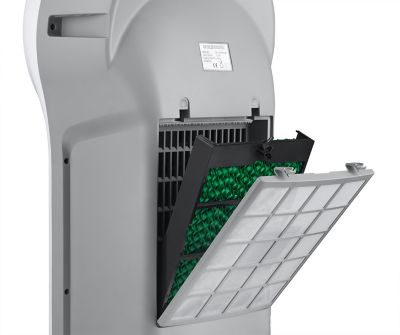 Image showing 9 th NewAir Evaporative Air Cooler and Portable Cooling Fan, 250 sq. ft., 3 Speeds, 7.5 Hour Timer, 1.45 gal. Water Tank, White