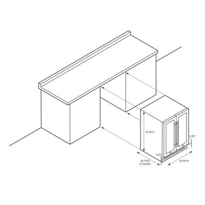 Image showing 17 th NewAir 20-Bottle and 60-Can Premium Built-in Dual Zone French Door Wine and Beverage Fridge in Stainless Steel