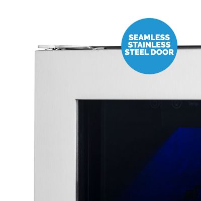 Image showing 18 th NewAir 20-Bottle and 60-Can Premium Built-in Dual Zone French Door Wine and Beverage Fridge in Stainless Steel