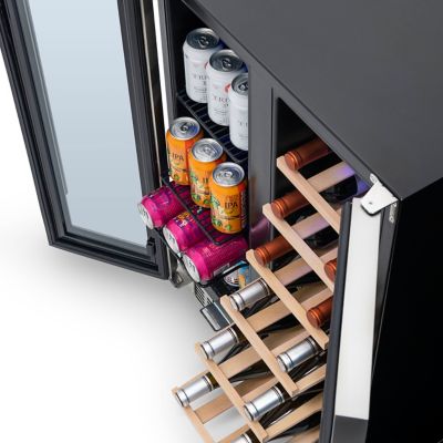 Image showing 21 th NewAir 20-Bottle and 60-Can Premium Built-in Dual Zone French Door Wine and Beverage Fridge in Stainless Steel