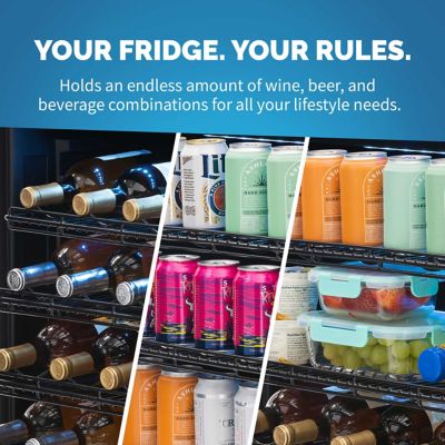 Image showing 14 th NewAir FlipShelf 24 in. 179 Can or 49 Bottle, Built-in or Freestanding Wine and Beverage Fridge