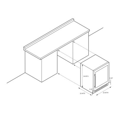 Image showing 18 th NewAir FlipShelf 24 in. 179 Can or 49 Bottle, Built-in or Freestanding Wine and Beverage Fridge