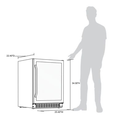 Image showing 19 th NewAir FlipShelf 24 in. 179 Can or 49 Bottle, Built-in or Freestanding Wine and Beverage Fridge