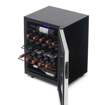 Image showing  2.12 cu. ft. 23-Bottle Freestanding Compressor Wine Fridge in Stainless Steel, Adjustable Racks and Digital Thermostat