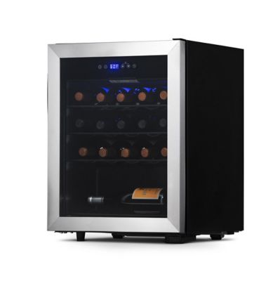 Image showing  2.12 cu. ft. 23-Bottle Freestanding Compressor Wine Fridge in Stainless Steel, Adjustable Racks and Digital Thermostat