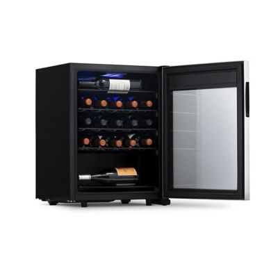 Image showing  2.12 cu. ft. 23-Bottle Freestanding Compressor Wine Fridge in Stainless Steel, Adjustable Racks and Digital Thermostat