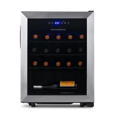 Image showing 6 th NewAir 2.12 cu. ft. 23-Bottle Freestanding Compressor Wine Fridge in Stainless Steel, Adjustable Racks and Digital Thermostat