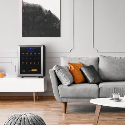 Image showing 13 th NewAir 2.12 cu. ft. 23-Bottle Freestanding Compressor Wine Fridge in Stainless Steel, Adjustable Racks and Digital Thermostat