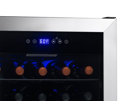 Image showing 16 th NewAir 2.12 cu. ft. 23-Bottle Freestanding Compressor Wine Fridge in Stainless Steel, Adjustable Racks and Digital Thermostat