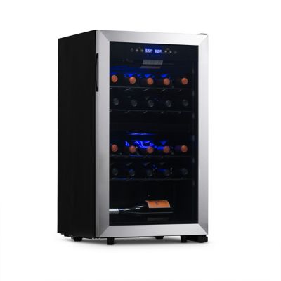 NewAir 2.86 cu. ft. 28-Bottle Freestanding Dual Zone Wine Fridge in Stainless Steel with Adjustable Racks