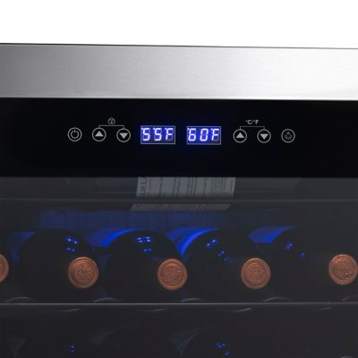 Image showing 6 th NewAir 2.86 cu. ft. 28-Bottle Freestanding Dual Zone Wine Fridge in Stainless Steel with Adjustable Racks