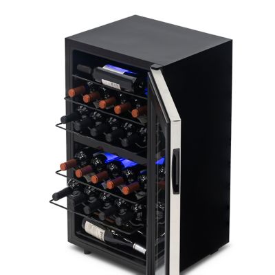Image showing 9 th NewAir 2.86 cu. ft. 28-Bottle Freestanding Dual Zone Wine Fridge in Stainless Steel with Adjustable Racks