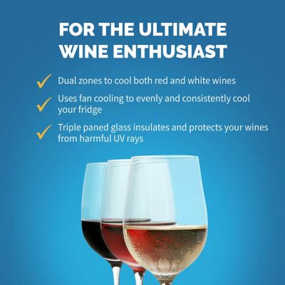 Image showing  3.2 cu. ft. 29-Bottle Built-In Dual Zone Wine Fridge, Black