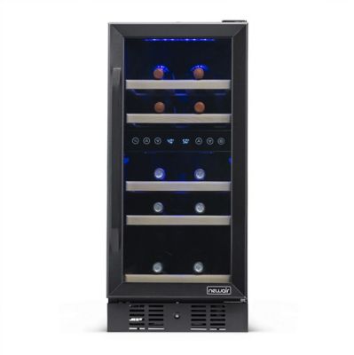 Image showing  3.2 cu. ft. 29-Bottle Built-In Dual Zone Wine Fridge, Black