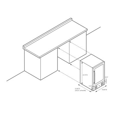 Image showing 12 th NewAir 3.2 cu. ft. 29-Bottle Built-In Dual Zone Wine Fridge, Black