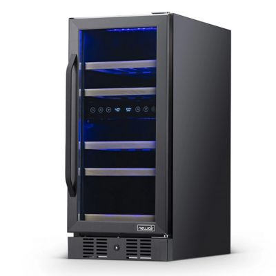 Image showing 16 th NewAir 3.2 cu. ft. 29-Bottle Built-In Dual Zone Wine Fridge, Black