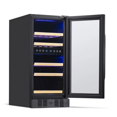 Image showing 17 th NewAir 3.2 cu. ft. 29-Bottle Built-In Dual Zone Wine Fridge, Black