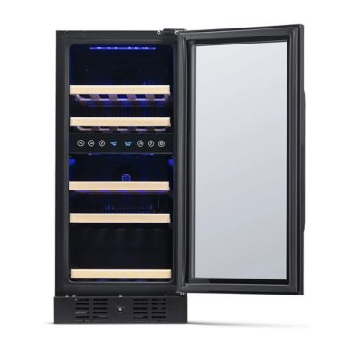 Image showing 18 th NewAir 3.2 cu. ft. 29-Bottle Built-In Dual Zone Wine Fridge, Black