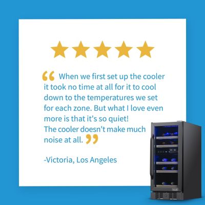 Image showing 20 th NewAir 3.2 cu. ft. 29-Bottle Built-In Dual Zone Wine Fridge, Black