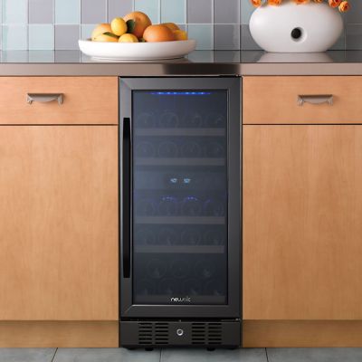 Image showing 22 th NewAir 3.2 cu. ft. 29-Bottle Built-In Dual Zone Wine Fridge, Black