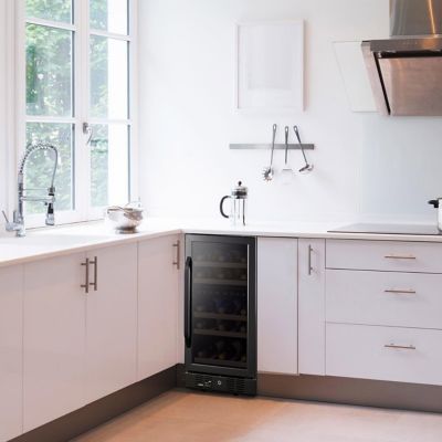 Image showing 25 th NewAir 3.2 cu. ft. 29-Bottle Built-In Dual Zone Wine Fridge, Black