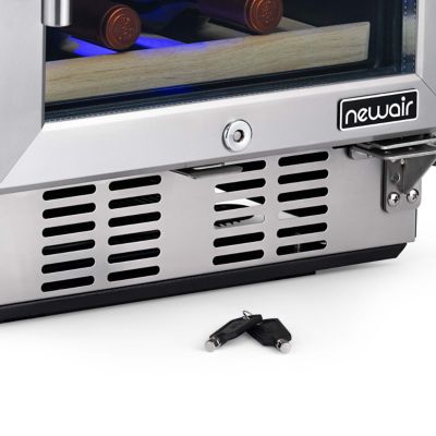 Image showing 6 th NewAir 3.2 cu. ft. 29-Bottle Built-In Dual Zone Wine Fridge in Stainless Steel, Quiet Operation with Beech Wood Shelves