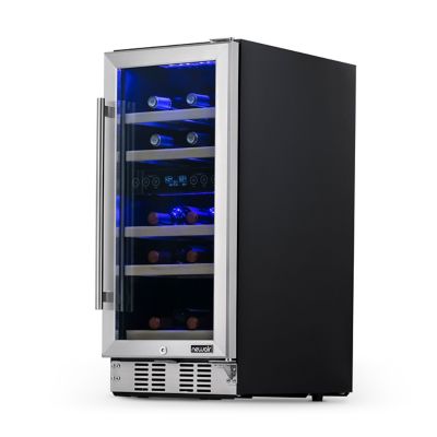 Image showing 8 th NewAir 3.2 cu. ft. 29-Bottle Built-In Dual Zone Wine Fridge in Stainless Steel, Quiet Operation with Beech Wood Shelves