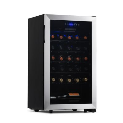 NewAir 3.15 cu. ft. 33-Bottle Freestanding Wine Fridge in Stainless Steel with Adjustable Racks