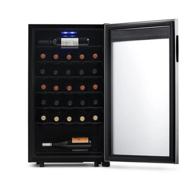 Image showing  3.15 cu. ft. 33-Bottle Freestanding Wine Fridge in Stainless Steel with Adjustable Racks