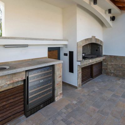 Image showing 5 th NewAir 5.3 cu. ft. 46-Bottle Built-In Dual Zone Wine Fridge in Black Stainless Steel