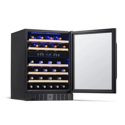 Image showing 7 th NewAir 5.3 cu. ft. 46-Bottle Built-In Dual Zone Wine Fridge in Black Stainless Steel