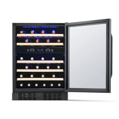 Image showing 8 th NewAir 5.3 cu. ft. 46-Bottle Built-In Dual Zone Wine Fridge in Black Stainless Steel