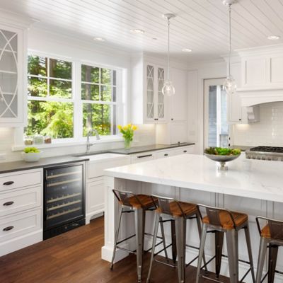 Image showing 12 th NewAir 5.3 cu. ft. 46-Bottle Built-In Dual Zone Wine Fridge in Black Stainless Steel