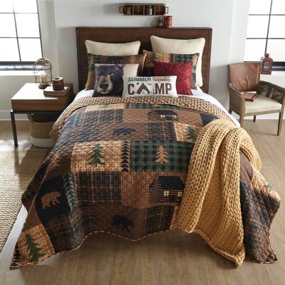 Image showing  Indoor Brown Bear Cabin Camp Decorative Throw Pillow