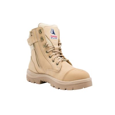 Steel toe side zip cheap work boots