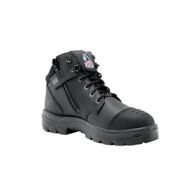 Image showing 0 th Steel Blue Men's Steel Toe Parkes Zip Scuff Lace-Up Hiker Side Zip Work Boots, 5 in.