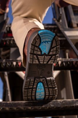 Image showing 5 th Steel Blue Men's Blue Heeler Western Square Steel Toe Work Boots