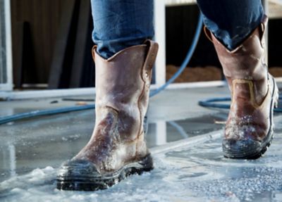 Image showing  Men's Steel Toe Heeler Bump Met Waterproof Wellington Work Boots, 10 in.